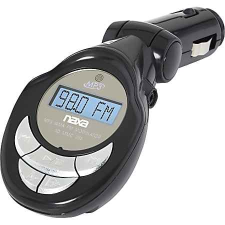 Naxa MP3/WMA FM Modulator/Transmitter with LCD Screen, USB & SD Inputs - 206 x FM - LCD Display