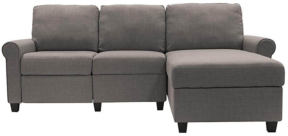 Serta Copenhagen Reclining Sectional With Storage Chaise Right GrayEspresso Office Depot