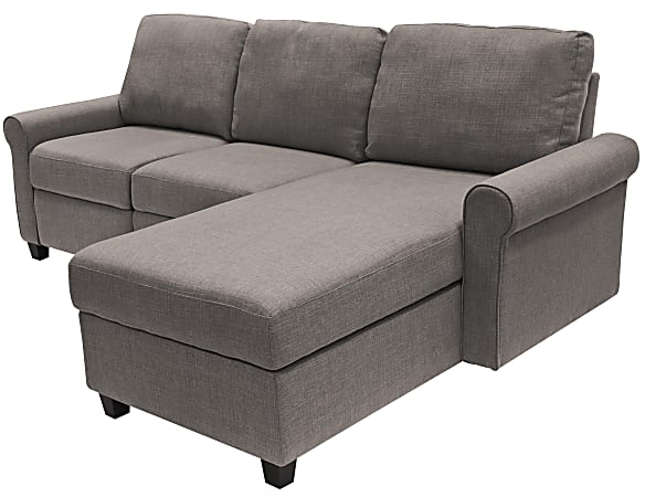 Serta® Copenhagen Reclining Sectional With Storage Chaise, Right, Gray/Espresso