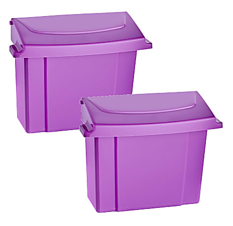 Alpine Sanitary Napkin Receptacles, 10" x 9" x 5", Purple, Pack Of 2 Receptacles