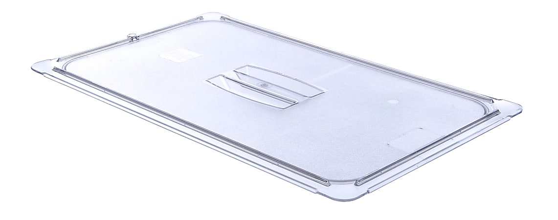 StorPlus Full-Size Plastic Handled Lids, 7/8"H x 12 7/8"W x 20 3/4"D, Clear, Pack Of 6