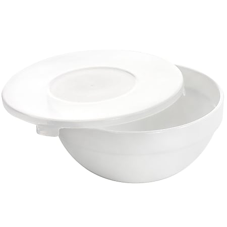 Gibson Ultra White Shadow 8 Piece Tempered Opal Glass Bowl And Lid