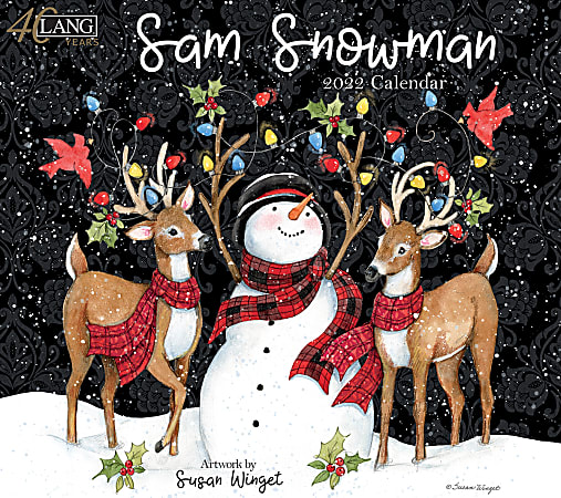 Lang Monthly Wall Calendar, 10”H x 13-7/16”W, Sam Snowman, January To December 2022