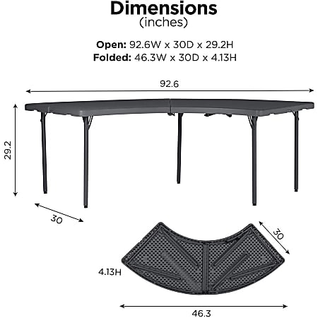 Dorel Zown Moon Commercial Blow Mold Folding Table - 5 Legs - 600 lb Capacity x 30