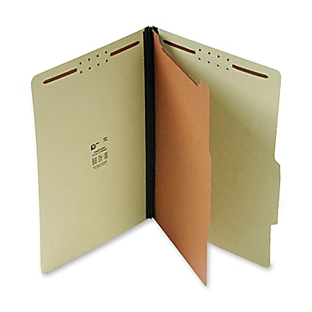 SJ Paper 1-Divider Classification Folders, Letter Size, 4 Fasteners, 60% Recycled, Green, Box Of 20