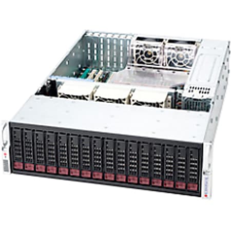 Supermicro SuperChassis SC936E26-R1200B Rackmount Enclosure - Rack-mountable - Black - 3U - 16 x Bay - 5 x Fan(s) Installed - 2 x 1200 W - ATX, EATX Motherboard Supported - 75 lb - 16 x External 3.5" Bay - 7x Slot(s)