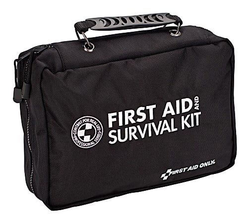 First Aid Only Survival First Aid Kit Black 223 Pieces - Office Depot