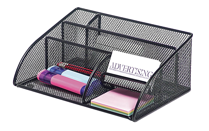 Office Depot® Brand Mesh Angled Desk Organizer, Black