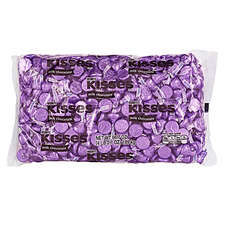 Hershey&#x27;s® KISSES Milk Chocolates, Purple, 66.7 Oz Bag