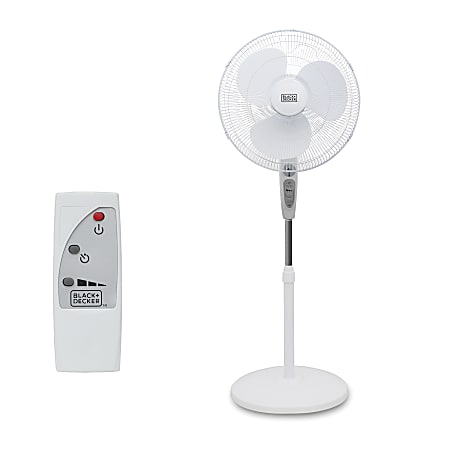BLACK+DECKER™ 3-Speed Oscillating Stand Fan with Remote, 18-In., White