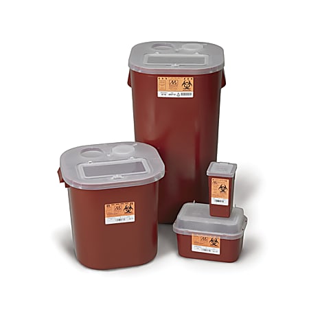 Medical Action Industries Stackable Sharps Containers, 16 Gallons, Box Of 6