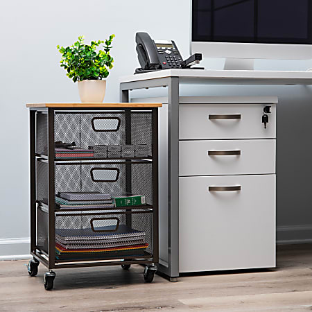 Mind Reader Rolling Storage Cart with 3 Drawers - 9646325