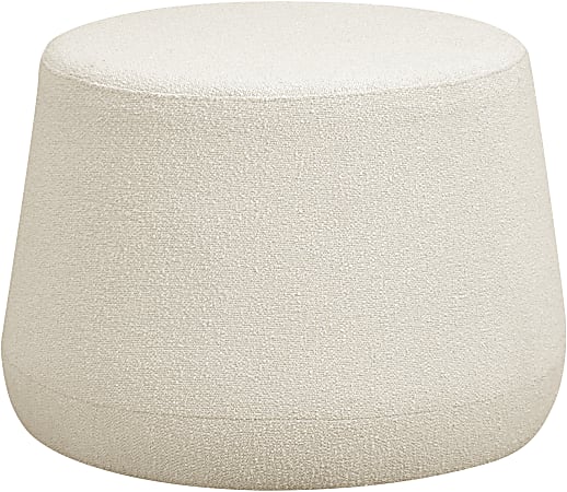 Lifestyle Solutions Brant Fabric Ottoman, 17”H x 24”W x 24”D, Ivory
