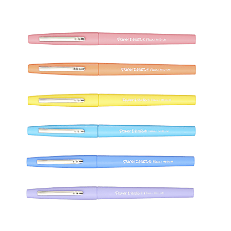 Paper Mate Flair Felt Tip Pen - Medium Point - Retro Accents - 6 Color Set