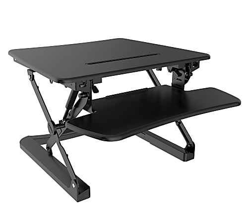 FlexiSpot Height-Adjustable Standing Desk Riser With Removable Keyboard Tray, 27" W, Black