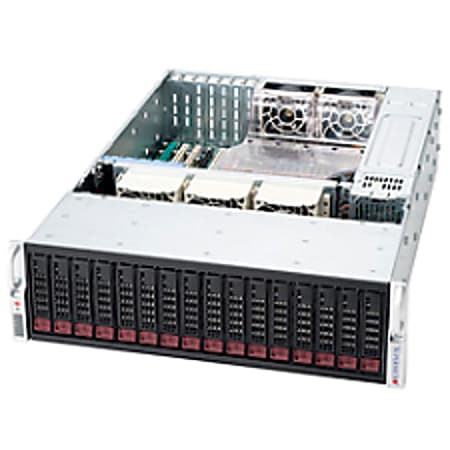 Supermicro SuperChassis SC936E16-R1200B Rackmount Enclosure - Rack-mountable - Black - 3U - 16 x Bay - 5 x Fan(s) Installed - 2 x 1200 W - ATX, EATX Motherboard Supported - 75 lb - 16 x External 3.5" Bay - 7x Slot(s)
