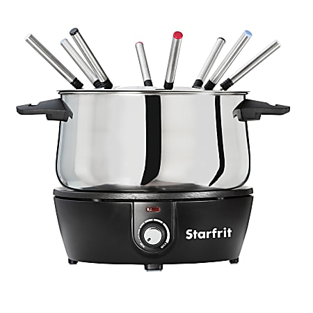 Starfrit® 3.2-Quart Electric Fondue Set, Black/Silver