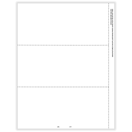 ComplyRight® W-2 Tax Forms, Blank Face With Backer Instructions WITH STUB, 3-Up (Horizontal Format), Laser, 8-1/2" x 11", Pack Of 2,000 Forms