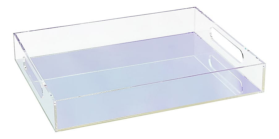 Realspace&reg; Opaline Acrylic Document Tray, 2-3/16"H x 11"W x 14"D, Clear/Iridescent