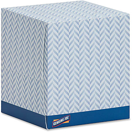 Genuine Joe Cube Box Facial Tissue - 2 Ply - Interfolded - White - 85 Per Box - 1728 / Pallet