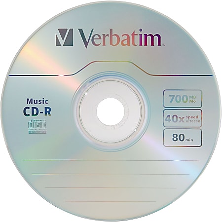 Verbatim Music CD R 80min 40x with Branded Surface 25pk