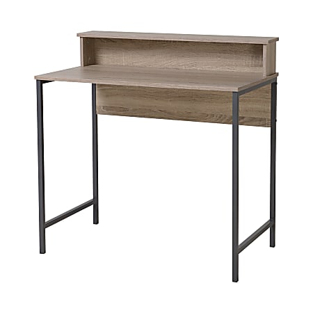 Homestar North America Storage Desk With Hutch, FSC® Certified, Brown