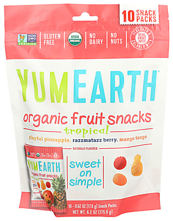 YumEarth Organic Tropical Fruit Snacks, 0.6 Oz, Total Qty 120