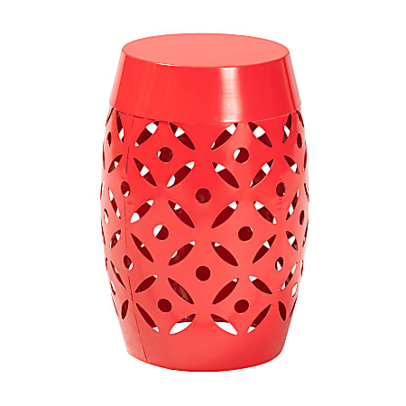 Baxton Studio Hallie Modern And Contemporary Outdoor Side Table, 18-15/16”H x 12-1/4”W x 12-1/4”D, Red