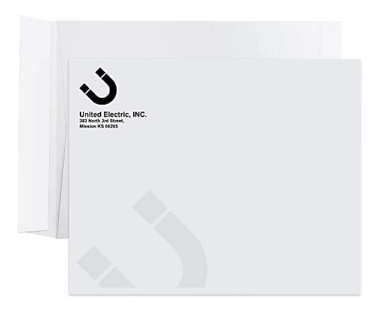 Custom Black Ink Open End Peel and Seal Catalog Mailing Envelopes, 10" x 13", White Wove, Box of 500