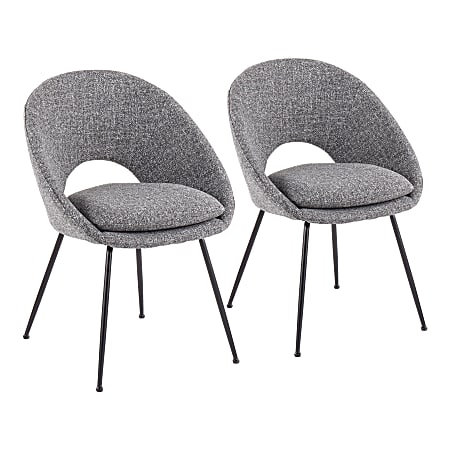 LumiSource Metro Chairs, Gray Noise/Black, Set Of 2 Chairs