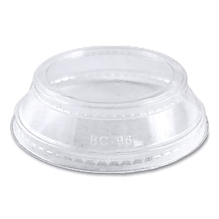 World Centric® PLA Cold Cup Lids, Dome Style, Fits 2 Oz Portion Cups And 9 Oz to 24 Oz Cups, Clear, Carton Of 1,000 Lids