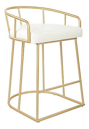 Ave Six Luna 31 1/2"H Counter Stool, White/Gold