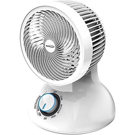 Brentwood F-650MW 6-Inch 3-Speed Oscillating Air Circulator Desktop Fan, White - 3 Blades - 190.5 mm Fan Diameter - 3 Speed - Oscillating, Touch Operation, 75° Oscillation, 90° Tilt, Spiral Grill, Carrying Handle - 13" Height x 7.5" Width - White