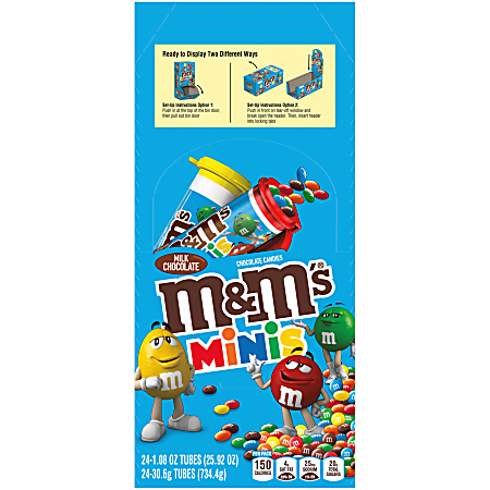 M&amp;M&#x27;s® Milk Chocolate Mini Tubes, 1.08 Oz, Box