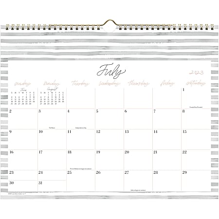 2023 2024 Leah Bisch for Cambridge Academic Monthly Wall Calendar 15 x