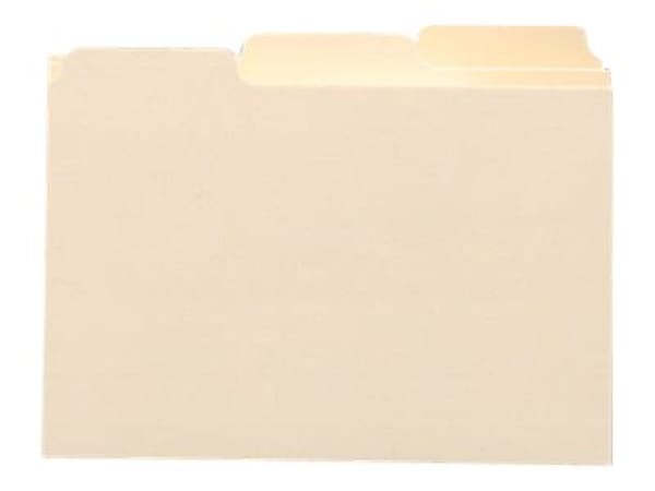 Manila Card Guides, 1/3 Cut Top Tab, Blank, 5 x 8, Manila, 100/Box