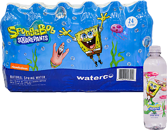 Spongebob Natural Spring Water 16.9 oz Pack of 24 Bottles Office