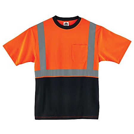 Ergodyne GloWear 8289BK Type-R Class 2 T-Shirt, X-Large, Black/Orange
