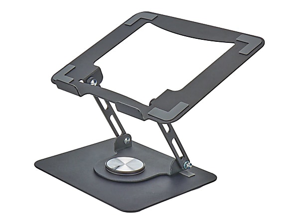 Uncaged Ergonomics Swivel Laptop Stand for Desk - Adjustable Laptop Riser Cooler with 360 Rotation - Up to 15.6" Screen Support - SLSBLACK