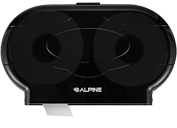 Alpine Double Jumbo Toilet Tissue Dispenser, 11-7/8”H x 20-5/16”W x 4-13/16”D, Black