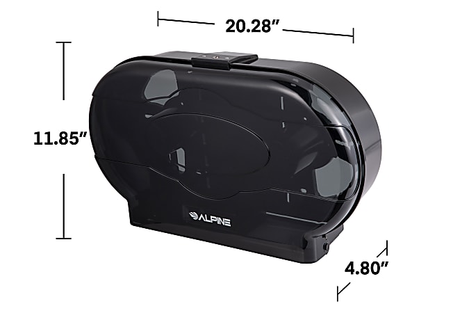 Alpine Double Jumbo Toilet Tissue Dispenser 11 78 H x 20 516 W x 4 1316 ...