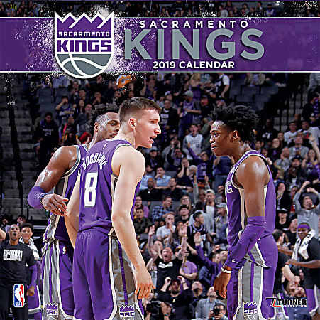 Turner Sports Monthly Wall Calendar, 12" x 12", Sacramento Kings, January to December 2019