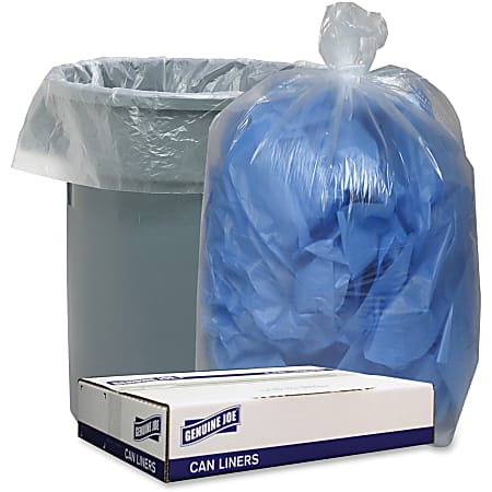 Genuine Joe Low Density Can Liners - 56 gal Capacity - 43" Width x 47" Length - 1.40 mil (36 Micron) Thickness - Low Density - Clear - 100/Carton - Recycled