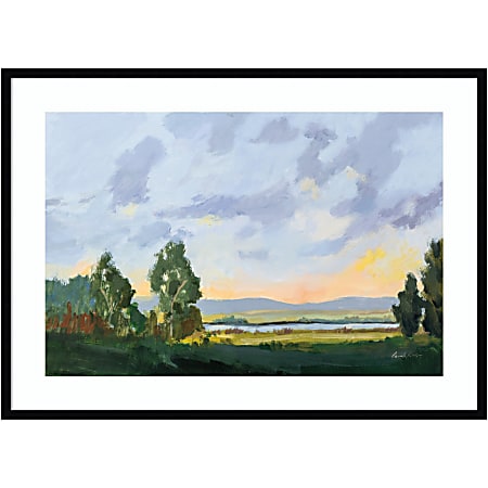 Amanti Art Evening Skies I by Pamela Munger Wood Framed Wall Art Print, 30”H x 41”W, Black