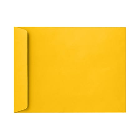LUX Open-End Envelopes, 6" x 9", Peel & Press Closure, Sunflower Yellow, Pack Of 50