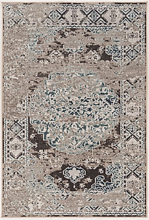 Linon Home Decor Products Paramount Area Rug, 144"H x 108"W, Nain, Gray/Blue