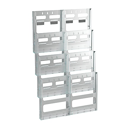 Azar Displays Wall-Mount Brochure Holder, Letter Size, 8 Pockets, 18"W x 19-1/2"H