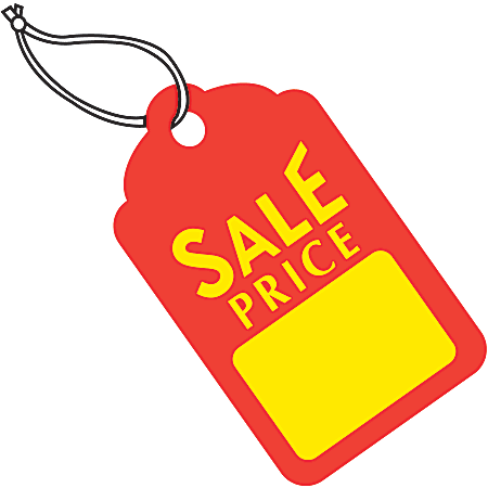 Partners Brand Merchandise Tags, 100% Recycled, 1 11/16" x 2 3/4", Red/Yellow, Case Of 1,000