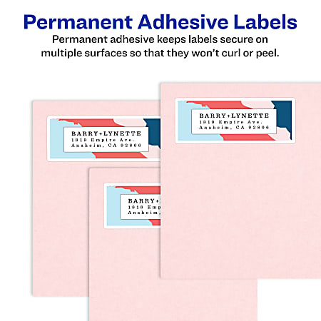 Avery® Easy Peel® White Laser Address Labels, 5195, 2/3