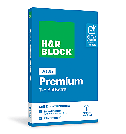 H&R Block Premium Tax Software, 2025, Windows/Mac, Download/Product Key